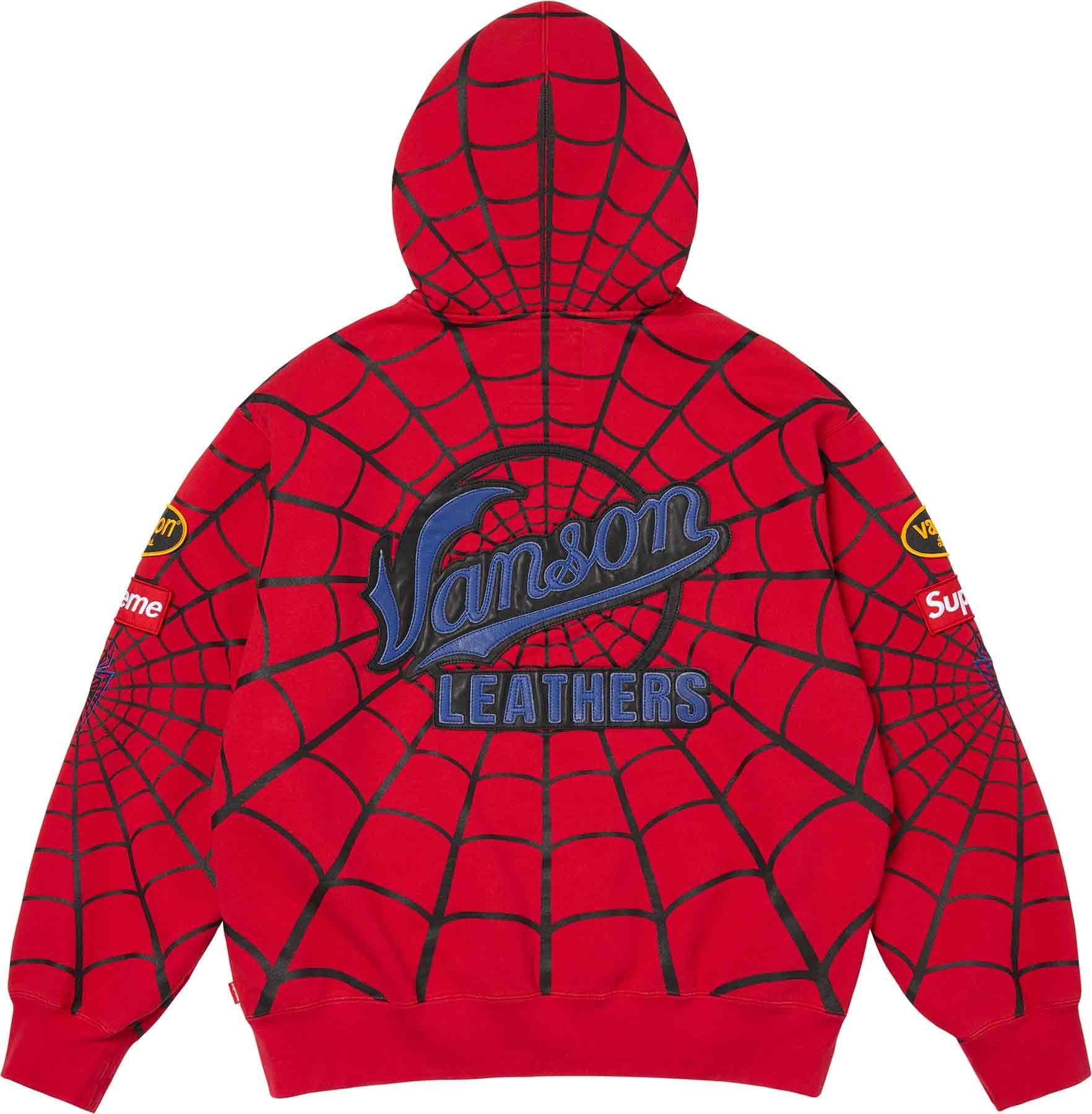 Supreme®/Vanson Leathers® Spider-Man Zip Up Hooded Sweatshirt view 10
